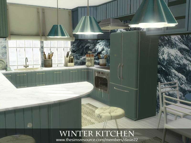 sims 4 cc winter kitchen by dasie2 3