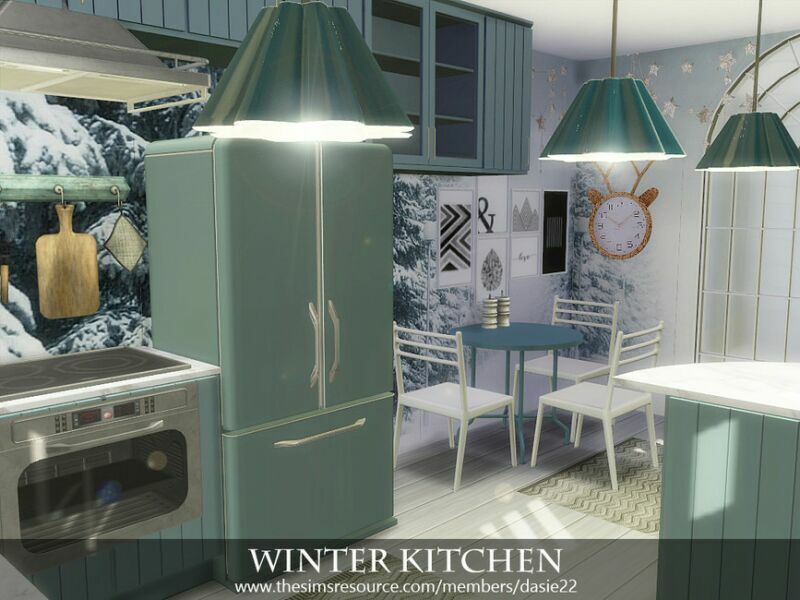 sims 4 cc winter kitchen by dasie2 4