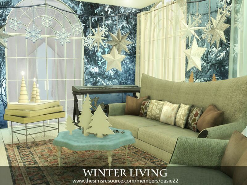 sims 4 cc winter living by dasie2 2