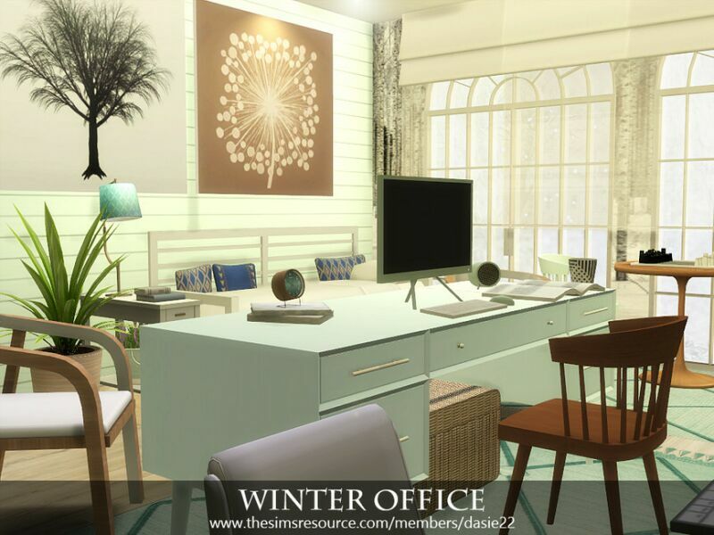 Winter Office By Dasie2 Sims 4 CC