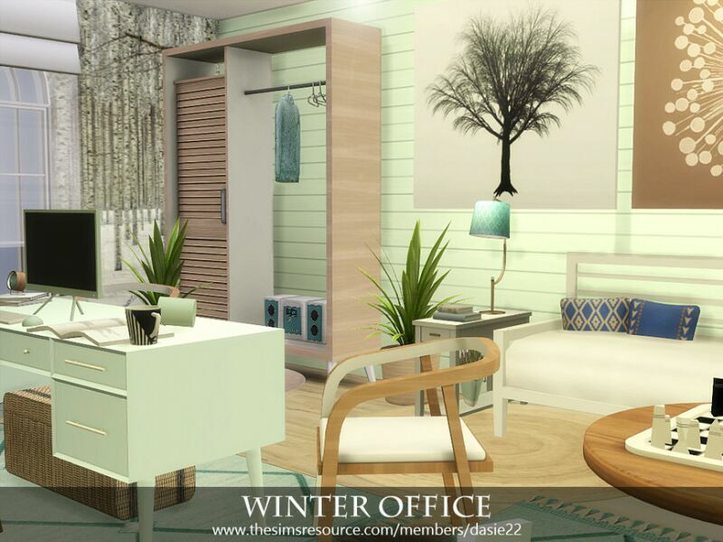 sims 4 cc winter office by dasie2 2