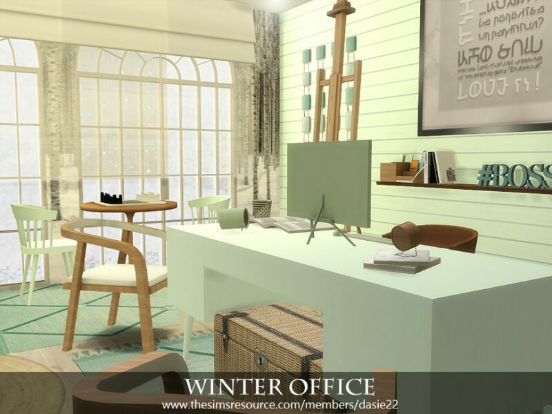 sims 4 cc winter office by dasie2 3