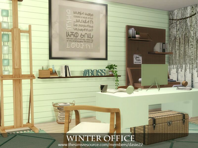 sims 4 cc winter office by dasie2 4