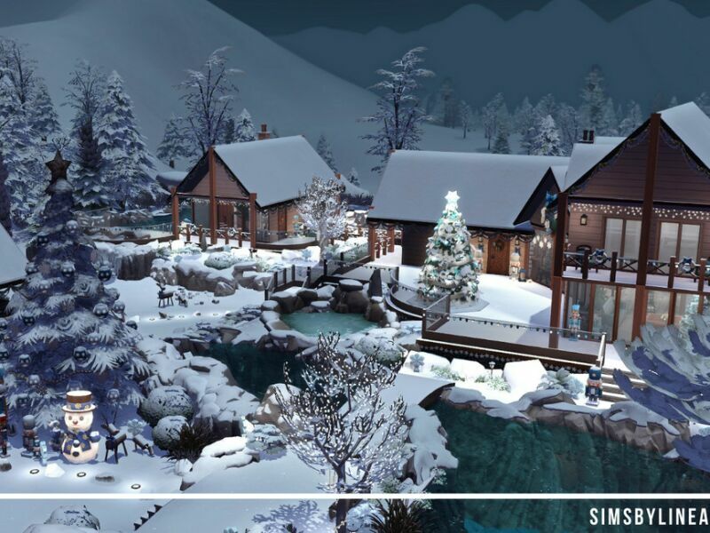 sims 4 cc winter wonderland mansion by simsbylinea 2