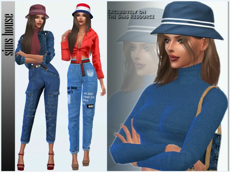 sims 4 cc womens bucket hat 2