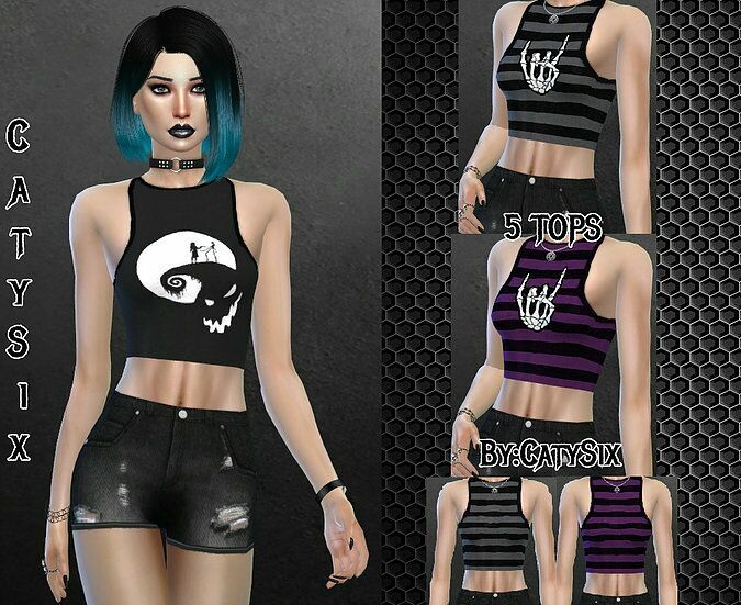 Women’S Crop TOP By Catysix Sims 4 CC