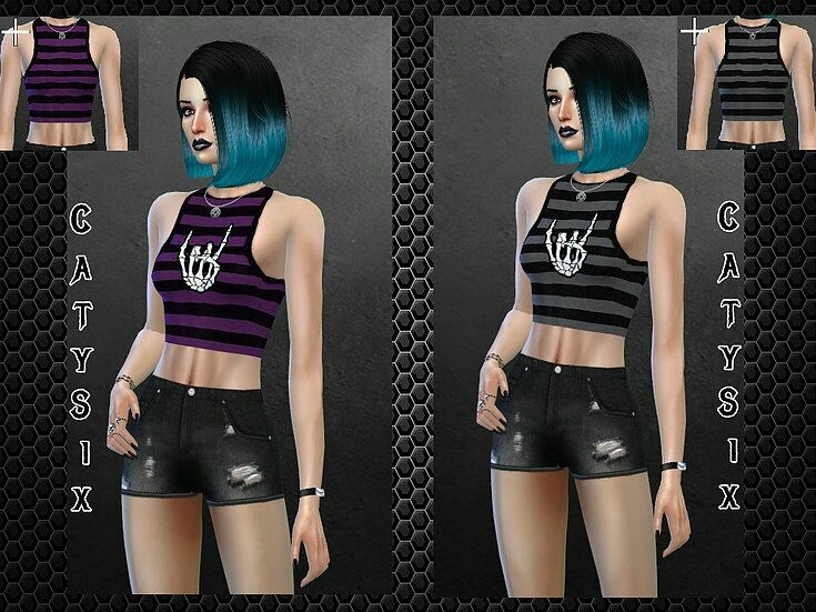 sims 4 cc womens crop top by catysix 2