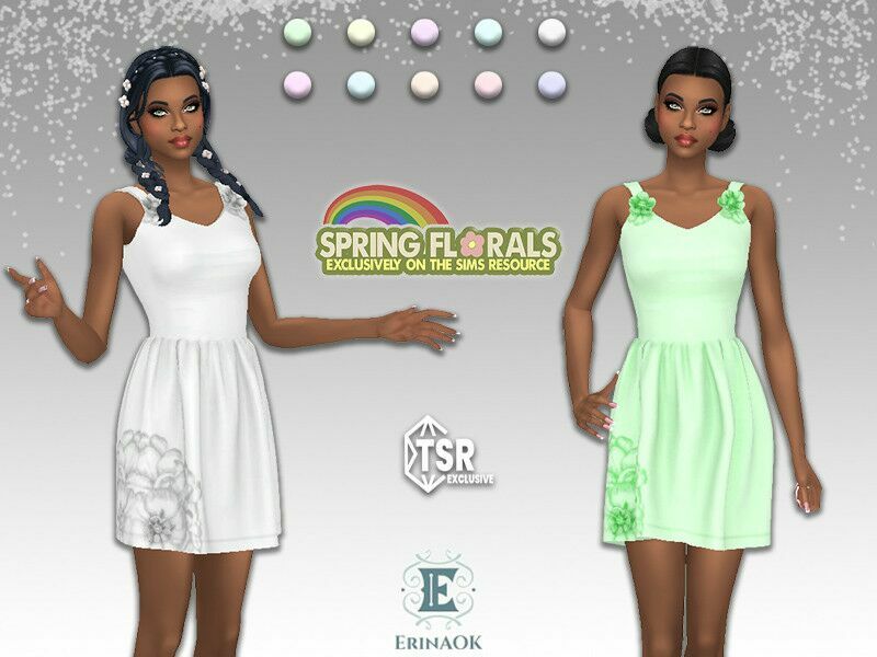 Womens Dress 031524 By Erinaok Sims 4 CC