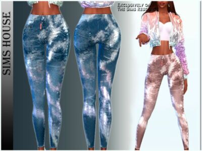 Women’S Jeans With A Metallic Sheen Sims 4 CC