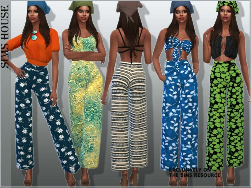 Women’S Pants With Bright Prints Sims 4 CC