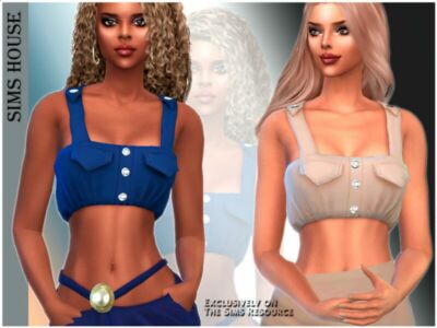 Women’S TOP With Buttons Sims 4 CC