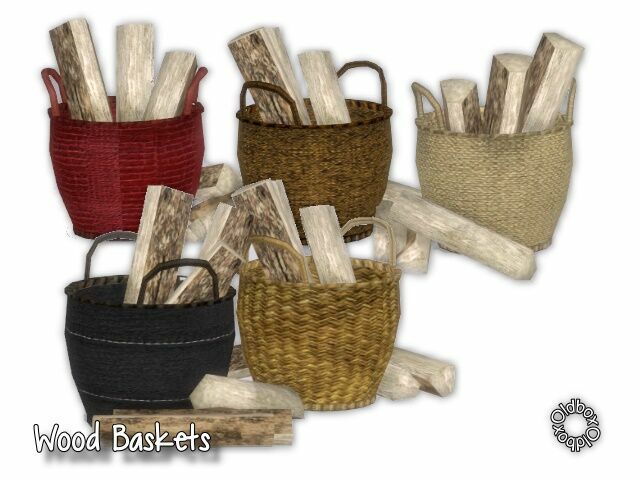 Wood Basket By Oldbox Sims 4 CC