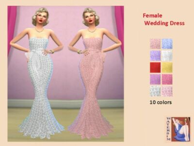 WS Female Marylins Wedding Dress – RC By Watersim44 Sims 4 CC