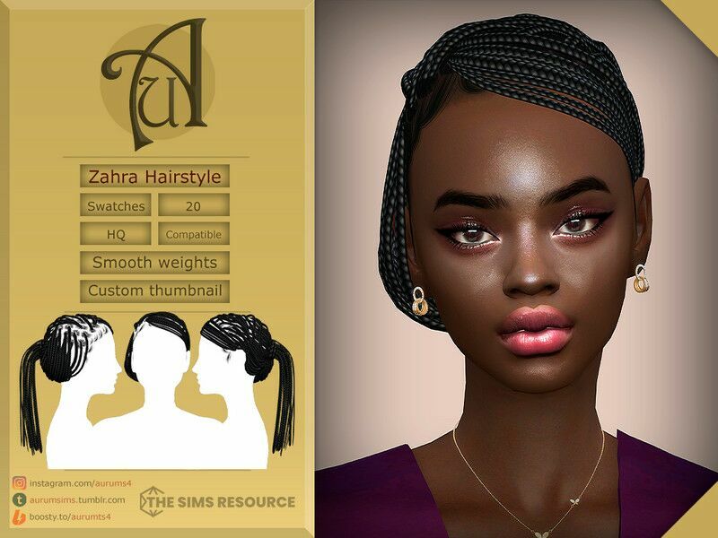 Zahra – Hairstyle By Aurummusik Sims 4 CC