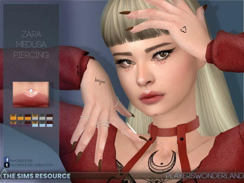 Zara Medusa Piercing By Playerswonderland Sims 4 CC Download