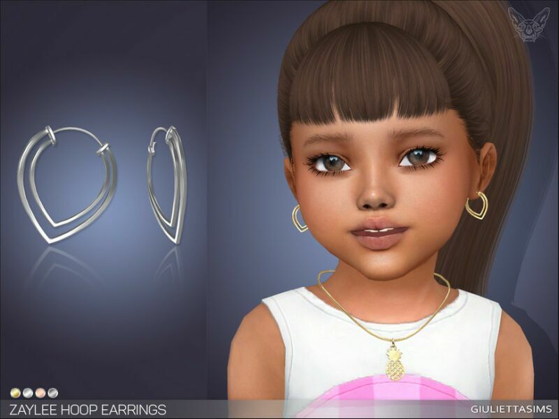 Zaylee Hoop Earrings For Toddlers By Feyona Sims 4 CC