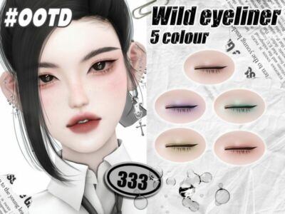 333-Wild Eyeliner+Eye Shadow By Asan333 Sims 4 CC