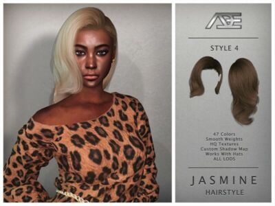 ADE – Jasmine / Style 4 (Hairstyle) Sims 4 CC