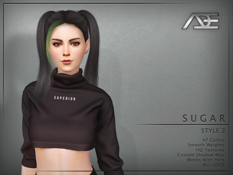 ADE – Sugar Style 2 (Hairstyle) Sims 4 CC