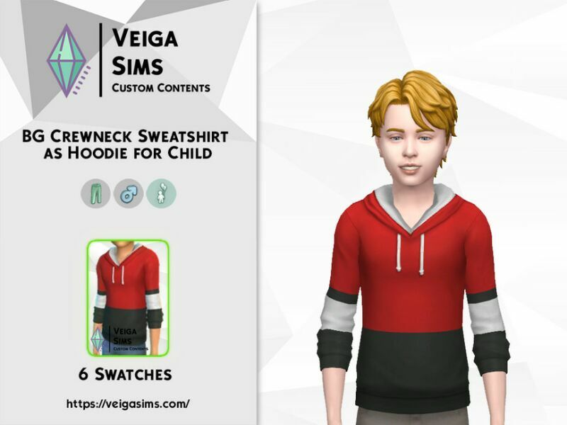 sims 4 cc adult bg crewneck sweatshirt as hoodie for child 2