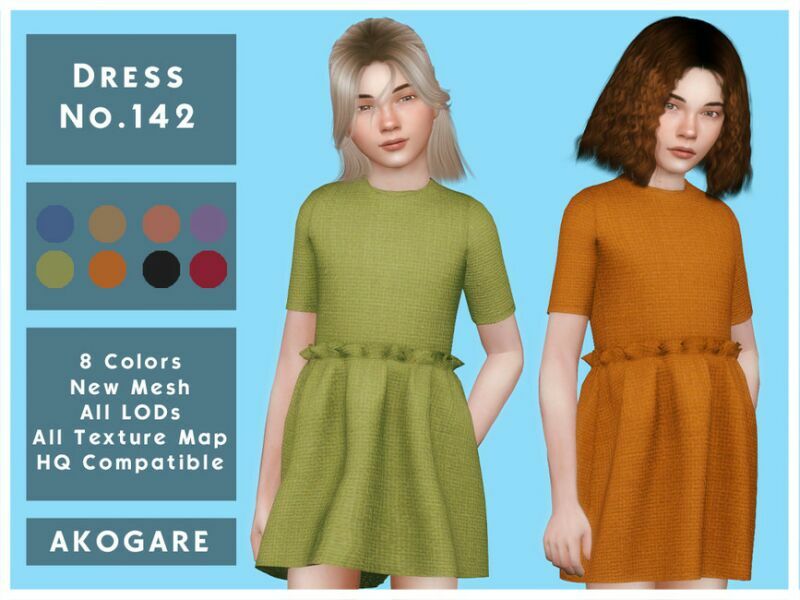 Akogare Dress NO.142 By _Akogare_ Sims 4 CC