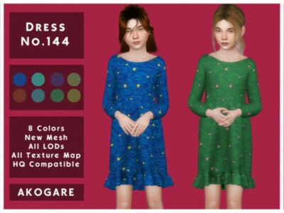 Akogare Dress NO.144 By _Akogare_ Sims 4 CC