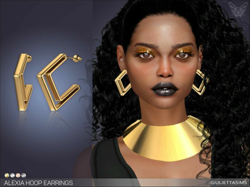 Alexia Hoop Earrings By Feyona Sims 4 CC