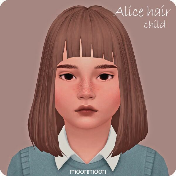 Alice Hair Child By Moonmoonsim Sims 4 CC