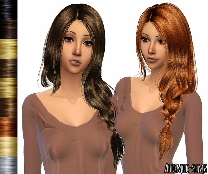 Anto Federica Hairstyle Peggyed V3 (Mesh Needed) By Atomic-Sims Sims 4 CC