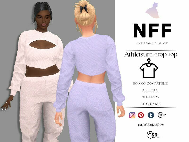 Athleisure Crop TOP Sims 4 CC