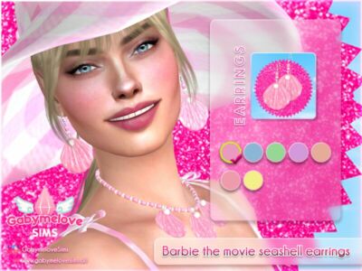 Barbie The Movie Seashell Earrings Sims 4 CC