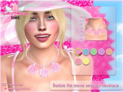 Barbie The Movie Seashell Necklace Sims 4 CC