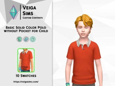 Basic Solid Color Polo W/Out Pocket Sims 4 CC