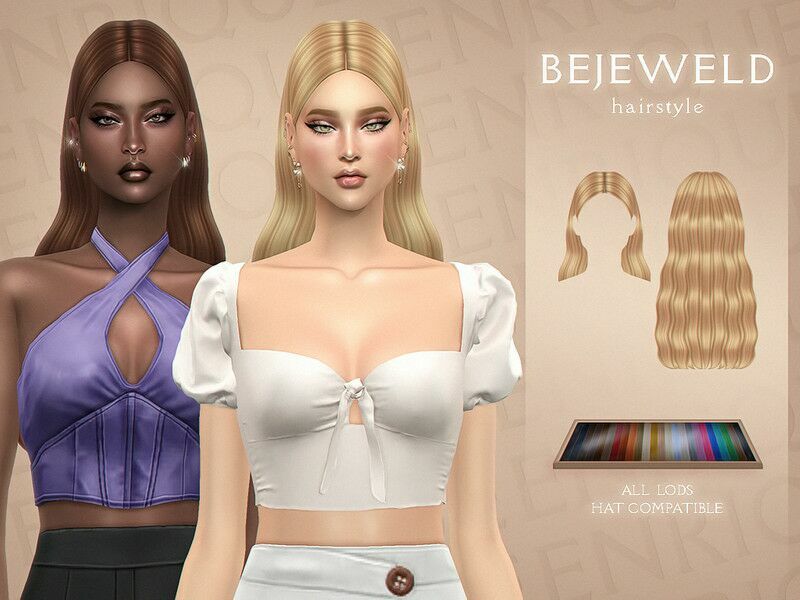 “Bejeweled Hairstyle ( / Female) By Enriques4” Sims 4 CC