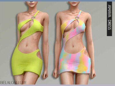 Belaloallure_Amaya Dress (Patreon) By Belal1997 Sims 4 CC