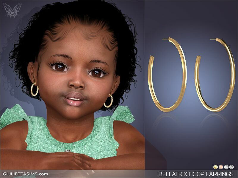 Bellatrix Hoop Earrings For Toddlers By Giulietta Sims 4 CC