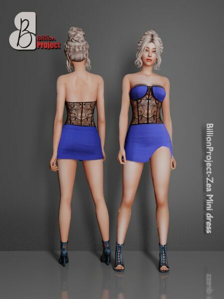 Billionproject-Zea Mini Dress Sims 4 CC