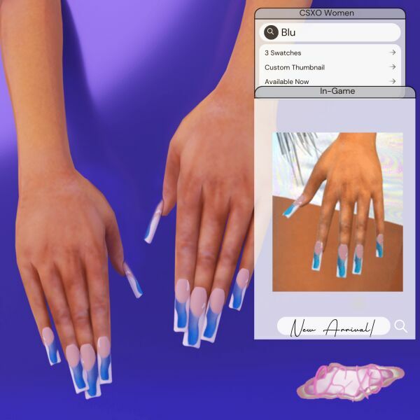 sims 4 cc blu acrylics 2