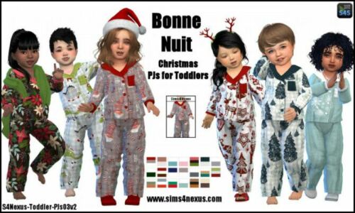 Bonne Nuit Christmas PJS Sims 4 CC