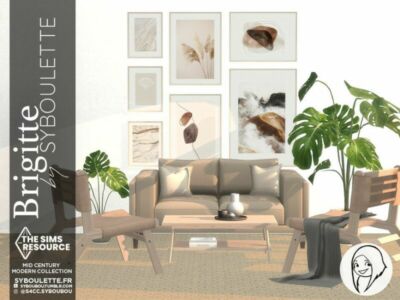 Brigitte Living Room SET By Syboubou Sims 4 CC