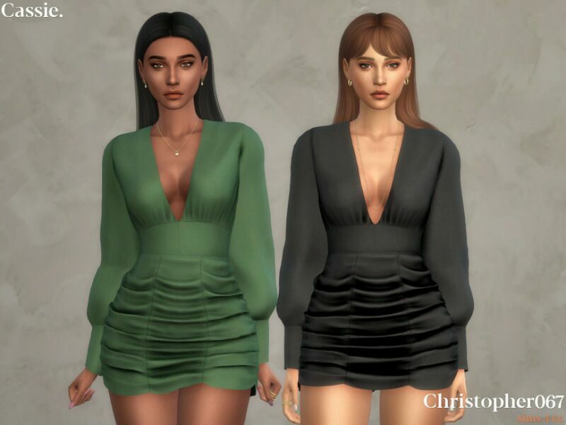 sims 4 cc cassie dress by christopher067 2