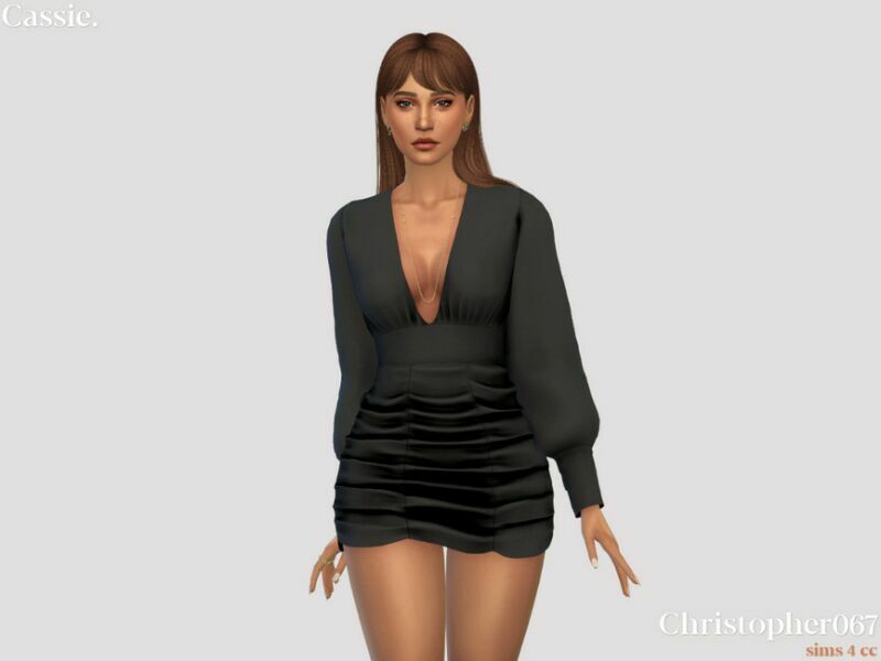 sims 4 cc cassie dress by christopher067 3