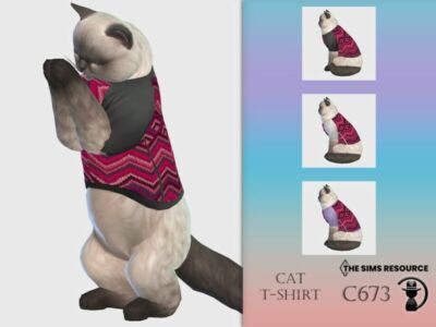 CAT T-Shirt C673 By Turksimmer Sims 4 CC