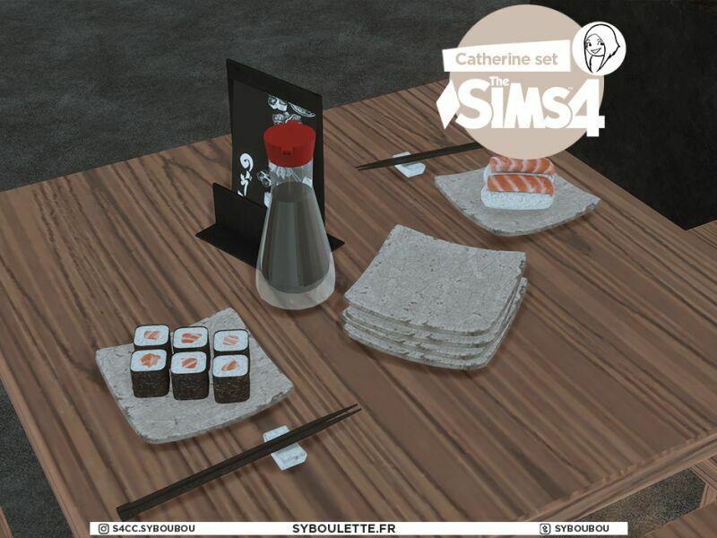 sims 4 cc catherine sushis restaurant set by syboulette 5