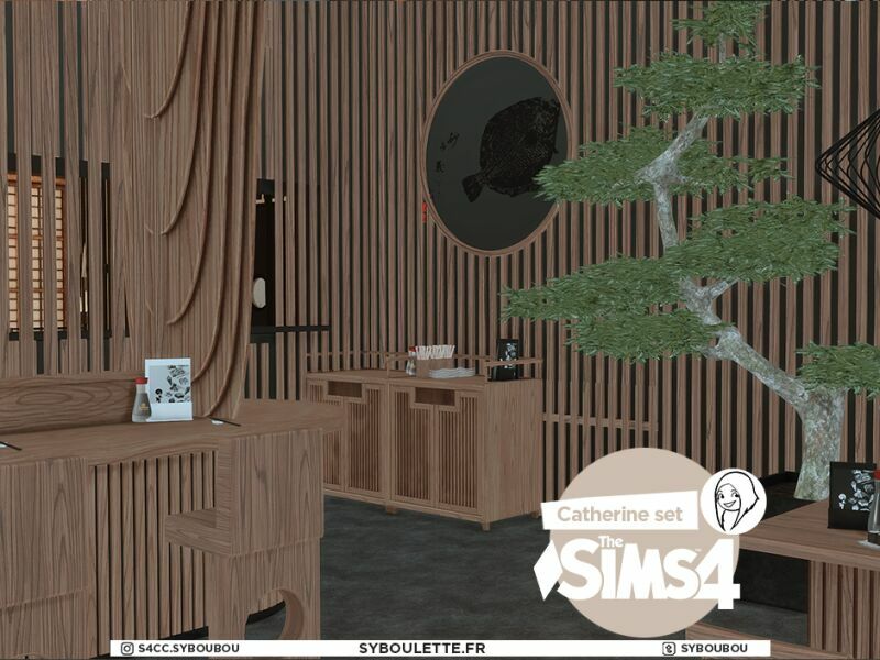 sims 4 cc catherine sushis restaurant set by syboulette 8