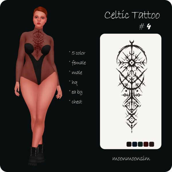 Celtic Tattoo 4 By Moonmoonsim Sims 4 CC