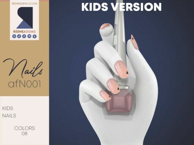 CF Nails N001 By Redheadsims Sims 4 CC