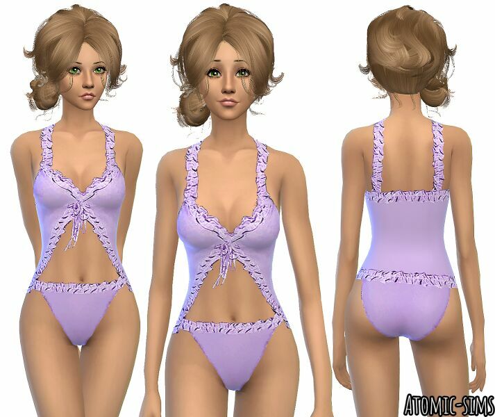 Chinafansims Purple Bodysuit Conversion By Atomic-Sims Sims 4 CC