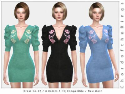 Chordoftherings Dress NO.62 By Chordoftherings Sims 4 CC