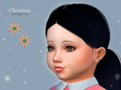 Christmas Earrings Toddler By Suzue Sims 4 CC